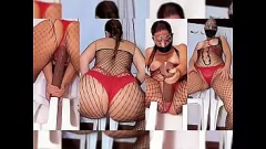 Oynat Curvy Milf İç çamaşırı ve kırmızı külot büyük 38x6 yapay penis ile düşüyor